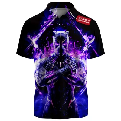 Black Panther Polo Shirt, Wakanda Forever Polo Shirt, Marvel Comics Polo Shirt
