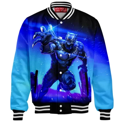 Black Panther Baseball Jacket, Vibranium Power Baseball Jacket, Marvel Comics Baseball Jacket