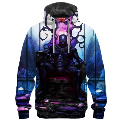 Black Panther Fleece Hoodie, King of Wakanda Fleece Hoodie, Marvel Comics Fleece Hoodie