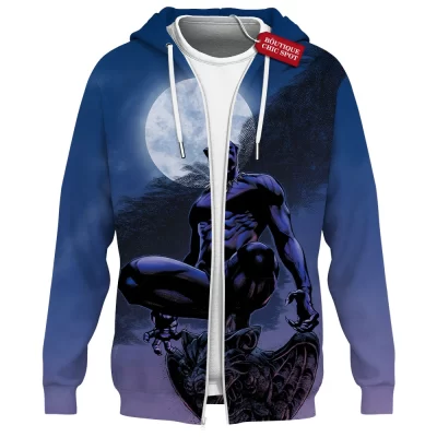 Black Panther Zip Hoodie, Guardian of Vibranium Zip Hoodie, Marvel Comics Zip Hoodie