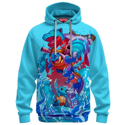 Pokemon Blastoise Legacy Hoodie, Surge of the Sea Hoodie, Anime Hoodie