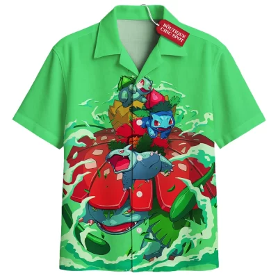 Pokemon Bulbasaur Legacy Hawaiian Shirt, Bloom of the Forest Hawaiian Shirt, Anime Hawaiian Shirt