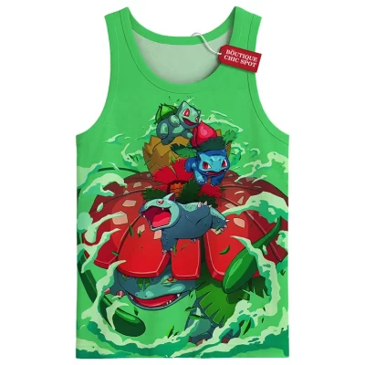 Pokemon Bulbasaur Legacy Tank Top, Bloom of the Forest Tank Top, Anime Tank Top