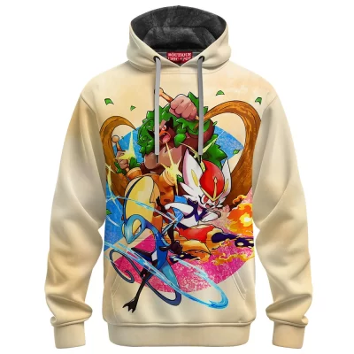 Pokemon Galar Legends Fleece Hoodie, The Trio Unleashed Fleece Hoodie, Anime Fleece Hoodie