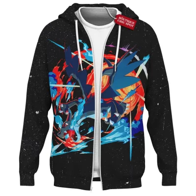 Pokemon Mega Charizard Zip Hoodie, Sky Tyrant Zip Hoodie, Anime Zip Hoodie