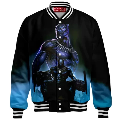 Black Panther Baseball Jacket, Shadow of Wakanda Baseball Jacket, Marvel Comics Baseball Jacket