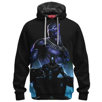 Black Panther Fleece Hoodie, Shadow of Wakanda Fleece Hoodie, Marvel Comics Fleece Hoodie