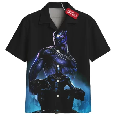 Black Panther Hawaiian Shirt, Shadow of Wakanda Hawaiian Shirt, Marvel Comics Hawaiian Shirt