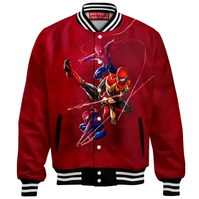 Spider-Man Baseball Jacket, Across the Dimensions Baseball Jacket, Marvel Comics Baseball Jacket