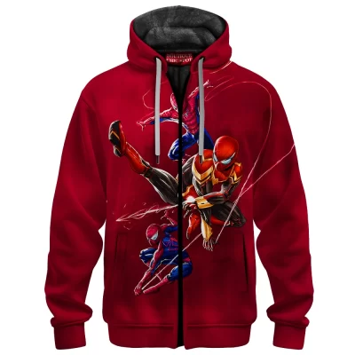 Spider-Man Zip Fleece Hoodie, Across the Dimensions Zip Fleece Hoodie, Marvel Comics Zip Fleece Hoodie