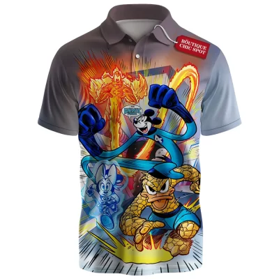 Mickey and Friends Polo Shirt, Fantastic Crossover Polo Shirt, Disney Polo Shirt