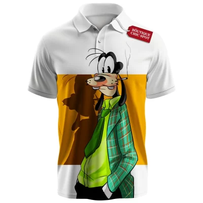 Goofy Noir Polo Shirt, Smoke and Elegance Polo Shirt, Disney Polo Shirt