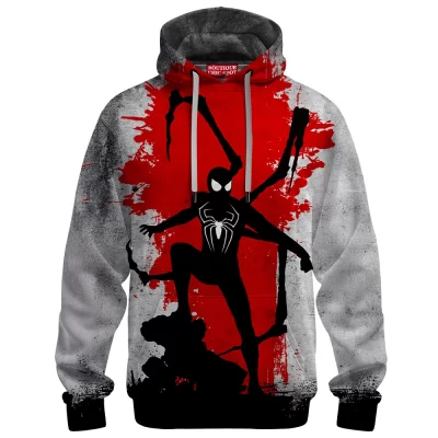 Spider-Man Black Suit Fleece Hoodie, Predator of the Night Fleece Hoodie, Marvel Comics Fleece Hoodie