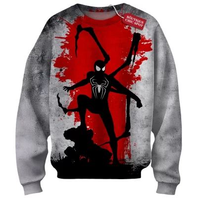 Spider-Man Black Suit Sweatshirt, Predator of the Night Sweatshirt, Marvel Comics Sweatshirt