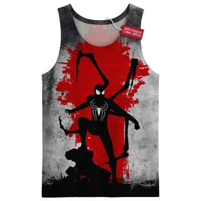 Spider-Man Black Suit Tank Top, Predator of the Night Tank Top, Marvel Comics Tank Top