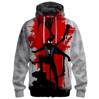 Spider-Man Black Suit Zip Fleece Hoodie, Predator of the Night Zip Fleece Hoodie, Marvel Comics Zip Fleece Hoodie