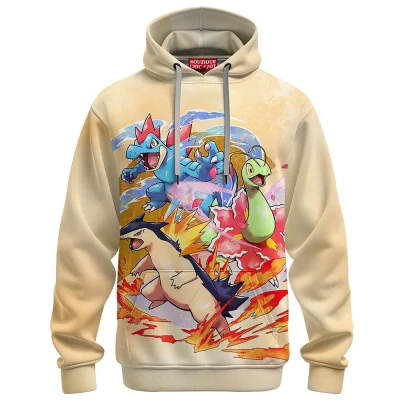 Pokemon Johto Starters Hoodie, Rise of the Starters Hoodie, Anime Hoodie