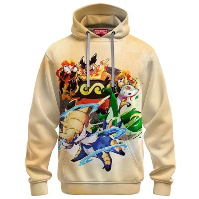 Pokemon Unova Starters Hoodie, Starter Legacy Hoodie, Anime Hoodie