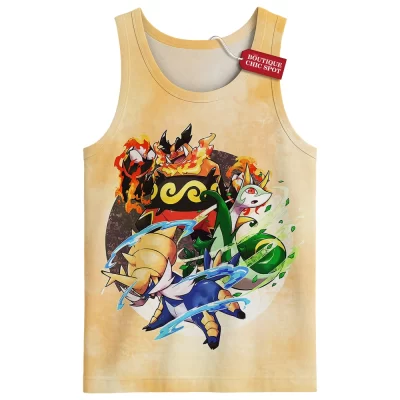 Pokemon Unova Starters Tank Top, Starter Legacy Tank Top, Anime Tank Top