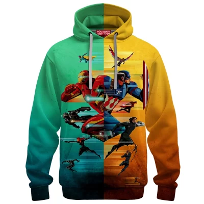 Iron Man vs Captain America Hoodie, Avengers Civil War Hoodie, Marvel Comics Hoodie