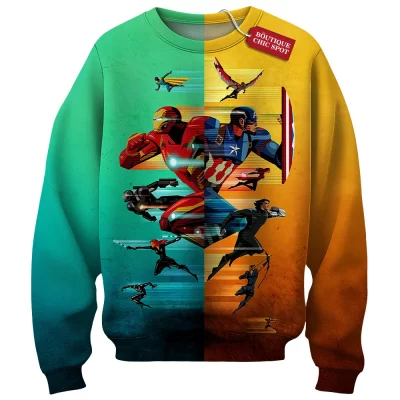 Iron Man vs Captain America Sweatshirt, Avengers Civil War Sweatshirt, Marvel Comics Sweatshirt