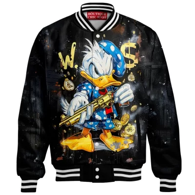 Donald Duck Baseball Jacket, Gangsta Rich Baseball Jacket, Disney Baseball Jacket