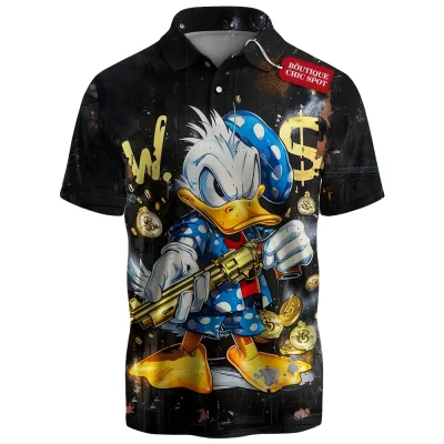 Donald Duck Polo Shirt, Gangsta Rich Polo Shirt, Disney Polo Shirt