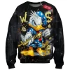 Donald Duck Sweatshirt, Gangsta Rich Sweatshirt, Disney Sweatshirt