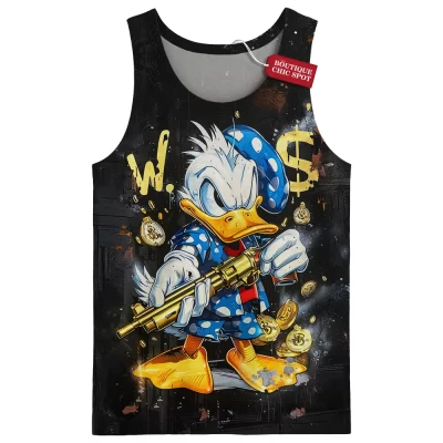 Donald Duck Tank Top, Gangsta Rich Tank Top, Disney Tank Top