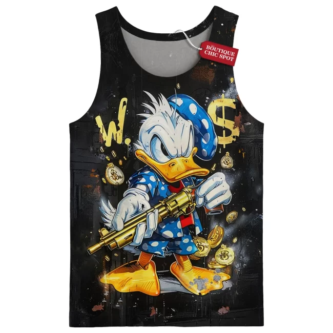 Donald Duck Tank Top, Gangsta Rich Tank Top, Disney Tank Top