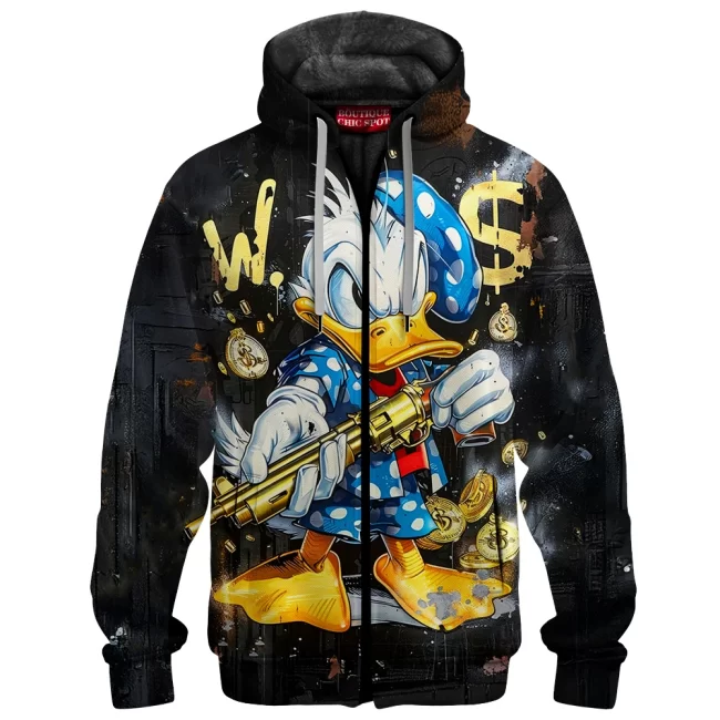 Donald Duck Zip Fleece Hoodie, Gangsta Rich Zip Fleece Hoodie, Disney Zip Fleece Hoodie