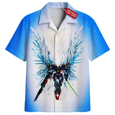 Gundam Wing Zero Hawaiian Shirt, Eternal Wings Hawaiian Shirt, Anime Hawaiian Shirt