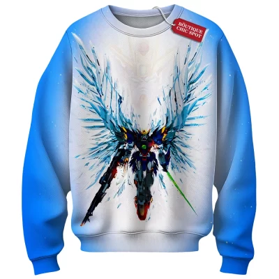 Gundam Wing Zero Sweatshirt, Eternal Wings Sweatshirt, Anime Sweatshirt
