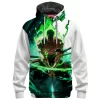 One Piece Zoro Fleece Hoodie, Sword of the Demon Aura Fleece Hoodie, Anime Fleece Hoodie