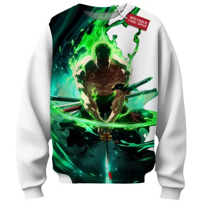 One Piece Zoro Sweatshirt, Sword of the Demon Aura Sweatshirt, Anime Sweatshirt