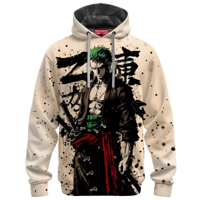 One Piece Zoro Fleece Hoodie, Samurai of the Seas Fleece Hoodie, Anime Fleece Hoodie