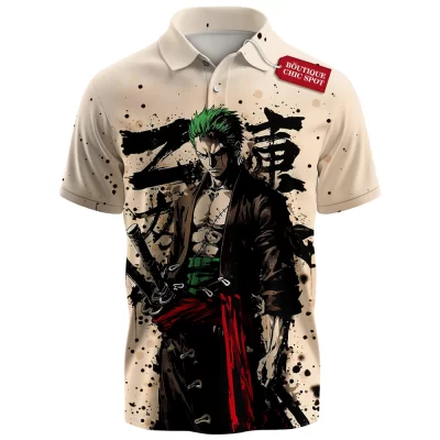 One Piece Zoro Polo Shirt, Samurai of the Seas Polo Shirt, Anime Polo Shirt