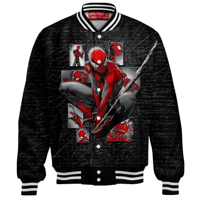 Spider-Man Baseball Jacket, Web of Stories Baseball Jacket, Marvel Comics Baseball Jacket