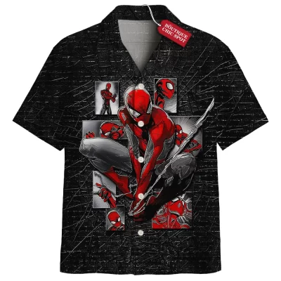 Spider-Man Hawaiian Shirt, Web of Stories Hawaiian Shirt, Marvel Comics Hawaiian Shirt