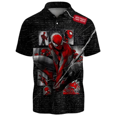 Spider-Man Polo Shirt, Web of Stories Polo Shirt, Marvel Comics Polo Shirt