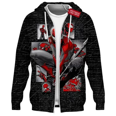 Spider-Man Zip Hoodie, Web of Stories Zip Hoodie, Marvel Comics Zip Hoodie