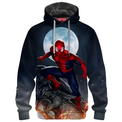 Spider-Man Fleece Hoodie, Moonlight Vigil Fleece Hoodie, Marvel Comics Fleece Hoodie