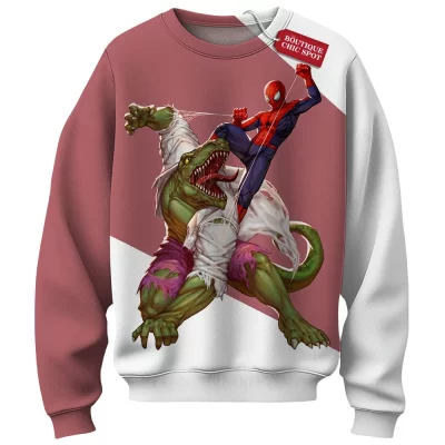 Spider-Man vs Lizard Sweatshirt, Predator and Prey Sweatshirt, Marvel Comics Sweatshirt