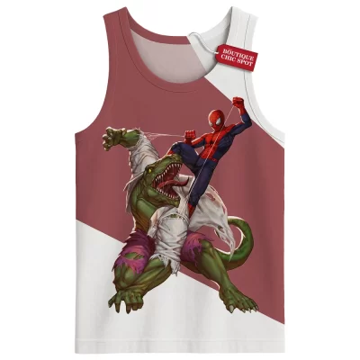 Spider-Man vs Lizard Tank Top, Predator and Prey Tank Top, Marvel Comics Tank Top