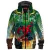 Spider-Man vs Doctor Doom Zip Fleece Hoodie, City Showdown Zip Fleece Hoodie, Marvel Comics Zip Fleece Hoodie