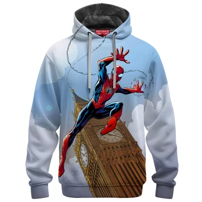 Spider-Man Fleece Hoodie, Web of London Fleece Hoodie, Marvel Comics Fleece Hoodie