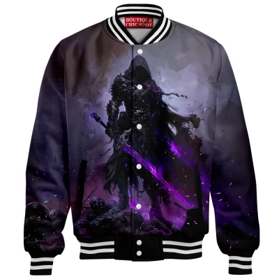 Fallen Souls Baseball Jacket, The Shadow Reaper Baseball Jacket, Game Baseball Jacket