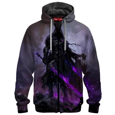 Fallen Souls Zip Fleece Hoodie, The Shadow Reaper Zip Fleece Hoodie, Game Zip Fleece Hoodie