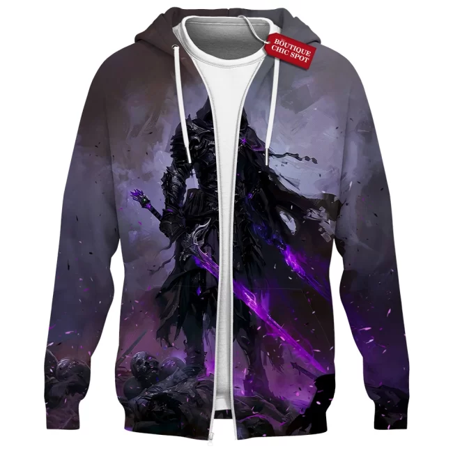 Fallen Souls Zip Hoodie, The Shadow Reaper Zip Hoodie, Game Zip Hoodie
