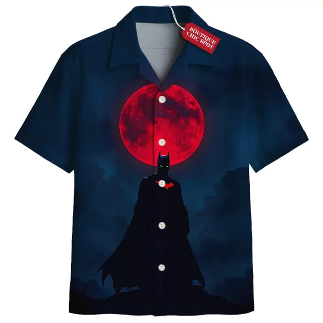 Batman Hawaiian Shirt, Night of the Blood Moon Hawaiian Shirt, DC Comics Hawaiian Shirt